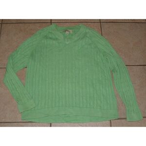 CABELA'S Green Sz Large Casual Wear Stretchy Cotton Pullover Cable Knit Sweater